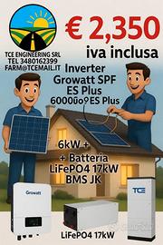 inverter offgrid + batteria 15kw 