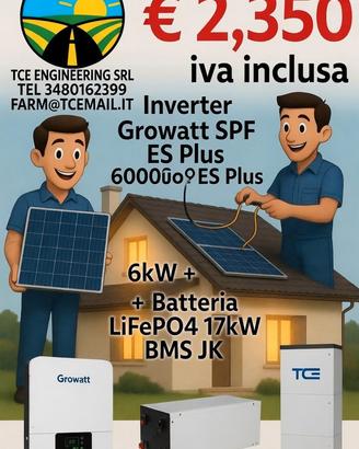 inverter offgrid + batteria 15kw 