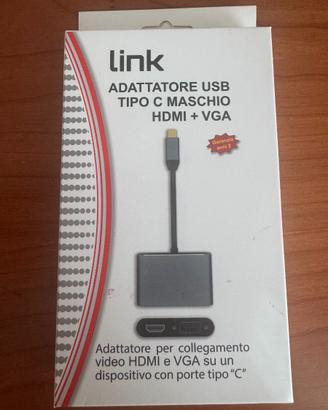 Adattatore USB-C a HDMI + VGA Link NUOVO