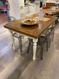 NUOVO TAVOLO ALLUNGABILE SHABBY BICOLORE, più misu
