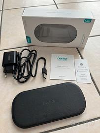 Caricabatterie wireless doppio iPhone Android Qi