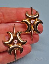 ARGENTO 925 orecchini placcati oro vintage