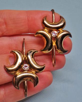 ARGENTO 925 orecchini placcati oro vintage