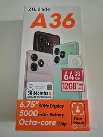 smartphone zte blade A46 nero nuovo cover pellicol