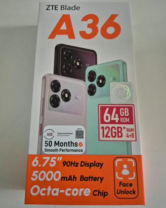 smartphone zte blade A46 nero nuovo cover pellicol
