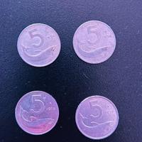 5 Lire Repubblica Italiana 1954/1973/1976