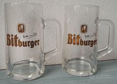 Bicchieri Birra Bitburger Boccali Coppia 0.4 L