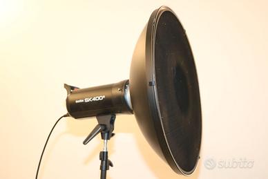 Godox SK 400 con giraffa e diffusori
