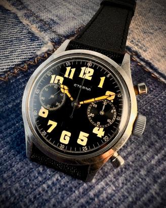 Eterna Vintage Chronograph 40s black Dial 38mm