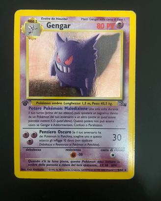 Pokemon gengar holo fossil prima edizione