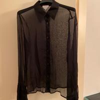 Camicetta Max&Co. in chiffon trasparente nero 42
