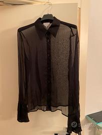 Camicetta Max&Co. in chiffon trasparente nero 42