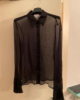 Camicetta Max&Co. in chiffon trasparente nero 42