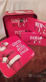 catola latta Coca-Cola con 4 giochi da tavola