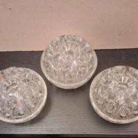 Tre porta fiori da centro tavola in vetro vintage