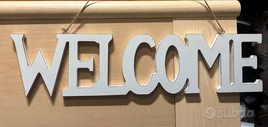 Scritta in legno Welcome