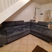 divano ad angolo angolare grigio lavabile 