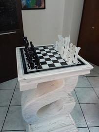 scacchiera in marmo di carrara