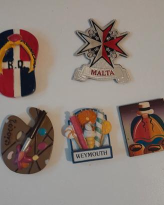 Cinque  calamite  per frigorifero 