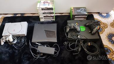 XBOX PRIMA GENERAZIONE + XBOX 360 + PLAYSTATION 1