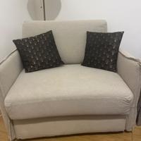 Poltrona letto in tessuto, sfoderabile