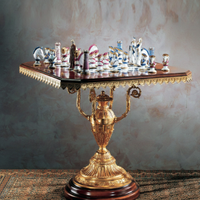 Tavolo da Gioco in Porcellana d'Arte "Tiche"