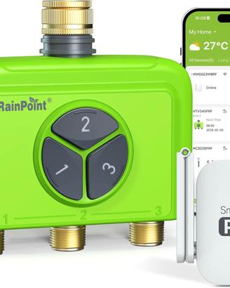Centralina Irrigazione WiFi 3 Zone con Hub, Timer