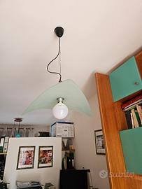 LAMPADARIO CON PIATTO IN VETRO 