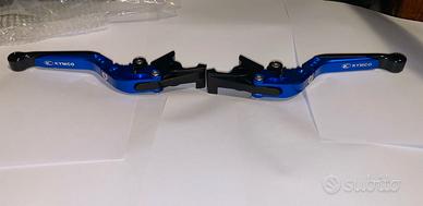 coppia leve freno kymco 300 400 CNC blu alluminio