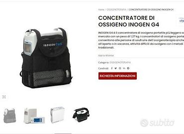 Concentratore portatile Ossigeno Inogen G4