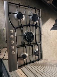 Piano cottura a gas 5 fuochi in acciaio inox