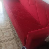 Divano letto rosso 2 pezzi