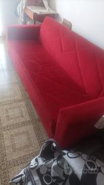 Divano letto rosso 2 pezzi
