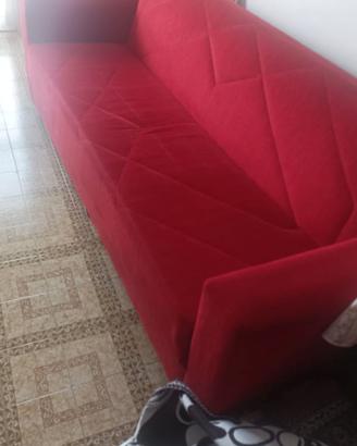 Divano letto rosso 2 pezzi