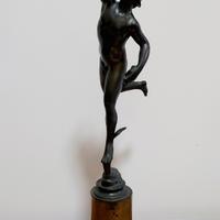 Statua bronzo Mercurio Hermes base in marmo