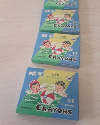 4 confezioni vintage pastelli a cera Flying Eagle