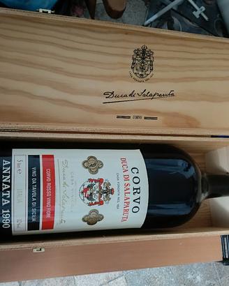bottiglia vino 5 litri Corvo rosso annata 1990