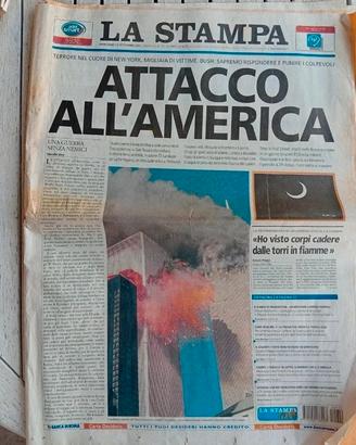 giornale storico La stampa 11 settembre 2001