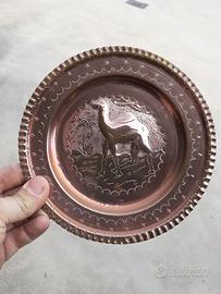 Vecchio quadro libico sbalzo su rame