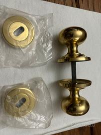 Coppia pomoli girevoli per porte ottone massicio