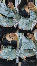 giacca più corsetto denim