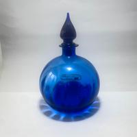 Grande Ampolla in Vetro blu Cobalto IVAT 1980s