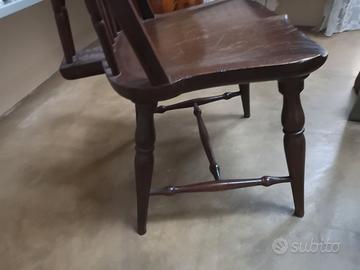 Sedie country in legno di castagno, restaurate.