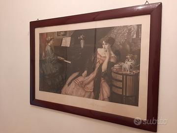 Quadro stampa signora e piano