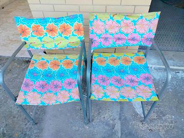 2 sedie pieghevoli campeggio