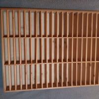 porta audiocassette vintage in legno