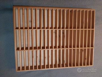 porta audiocassette vintage in legno