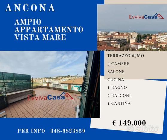 Ampio appartamento con terrazzo vista mare