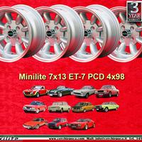 4 pz cerchi Fiat Lancia Autobianchi Minilite 7x13 