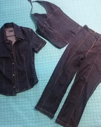 Tre pezzi jeans elasticizzato